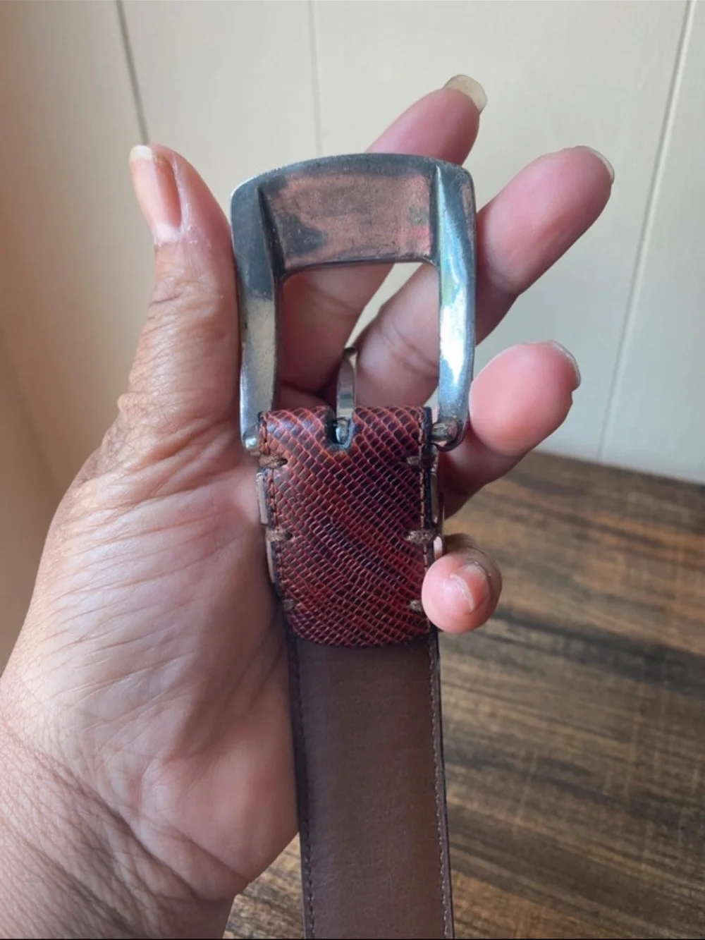 Florshiem Textured Leather Belt, 34”